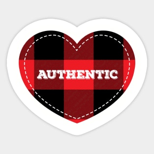 Buffalo Plaid Lumberjack Authentic Love Heart Sticker